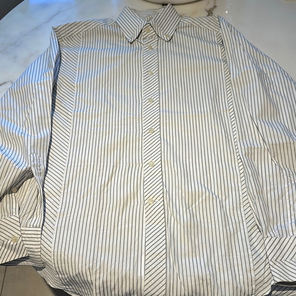 Versace Collection Black and White Striped Dress Shirt